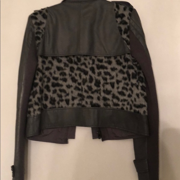 Bcbg Gray and black leopard biker jacket - Picture 4 of 8